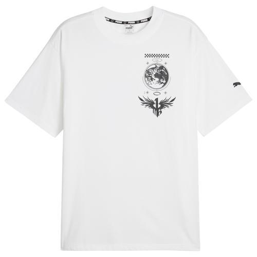 PUMA Mens Melo Boxy T-Shirt - White/White Product Image