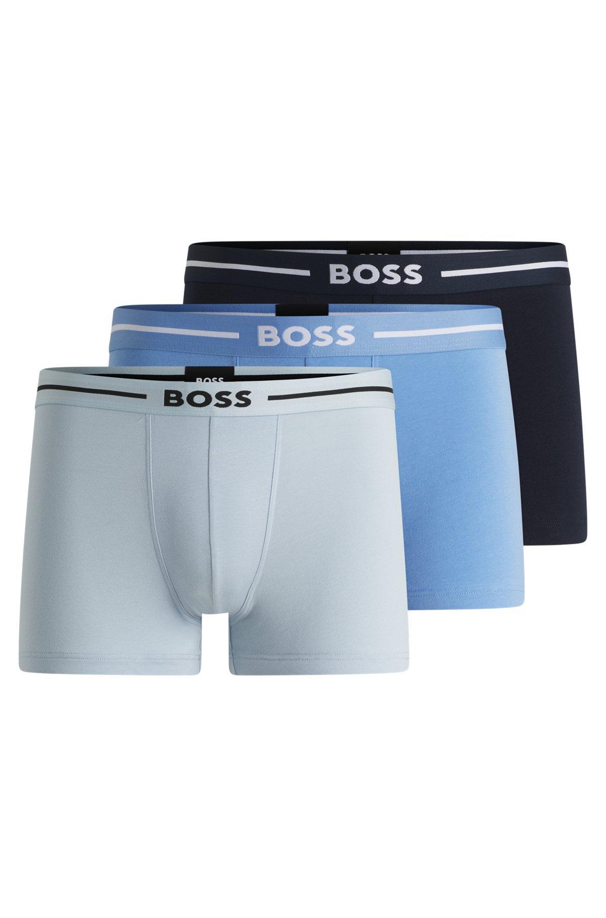 Three-pack of stretch-cotton trunks with logo waistbands Product Image