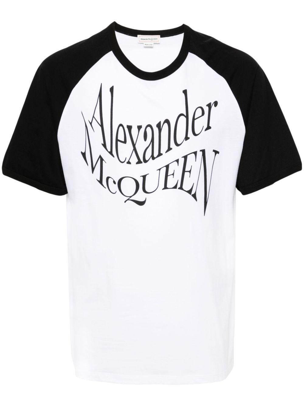 Logo-print Cotton T-shirt In White / Black Product Image