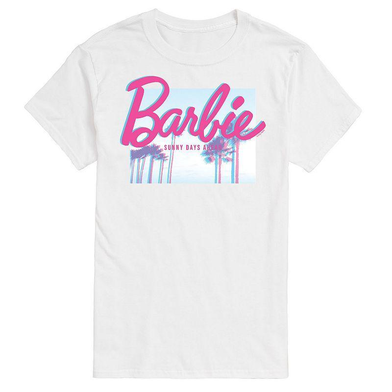 Big & Tall Barbie Dream Summer Pool Sunny Days Graphic Tee, Mens White Product Image