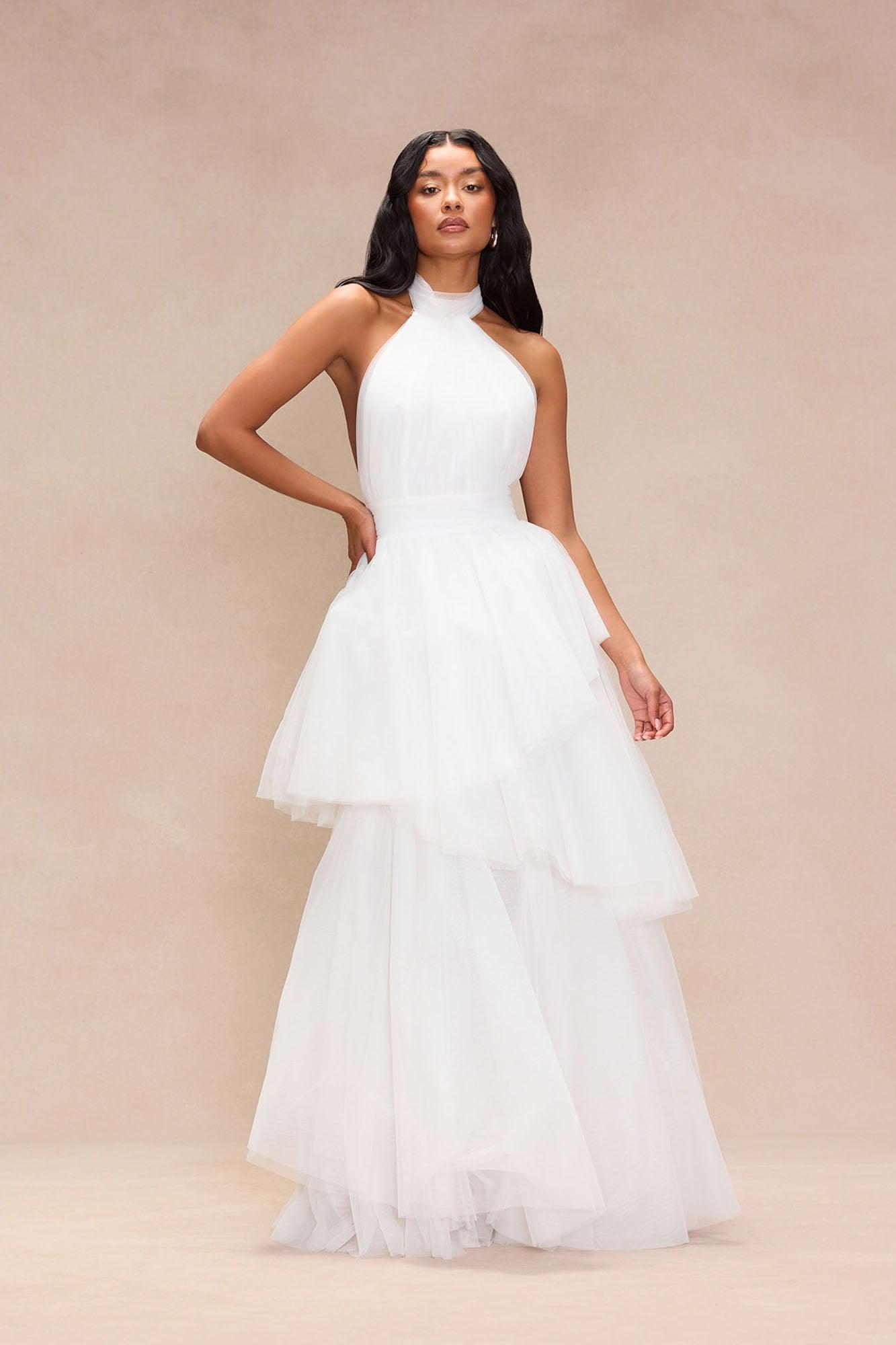 Blushing Bride Tulle Gown - White Product Image