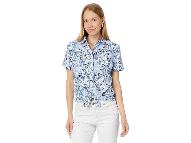 Tommy Hilfiger Garden Floral Camp Shirt (Bright White Multi) Women's Clothing Product Image