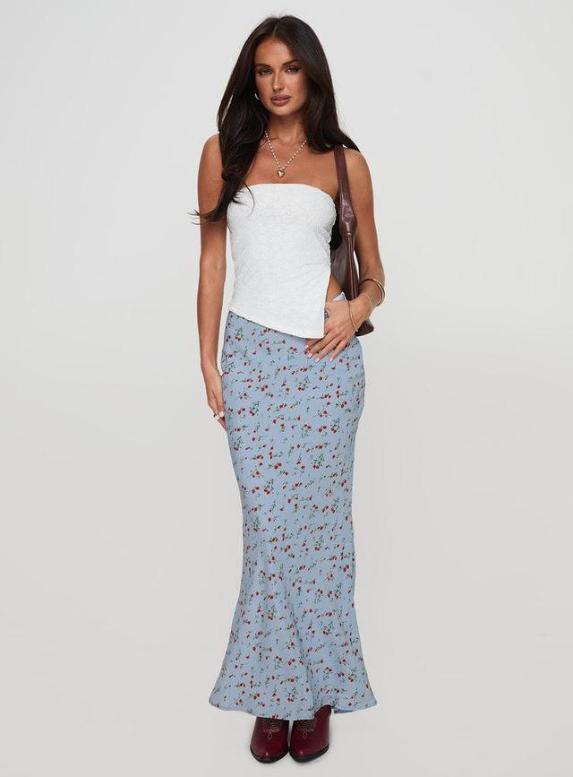 Rotelle Maxi Skirt Blue Floral Product Image