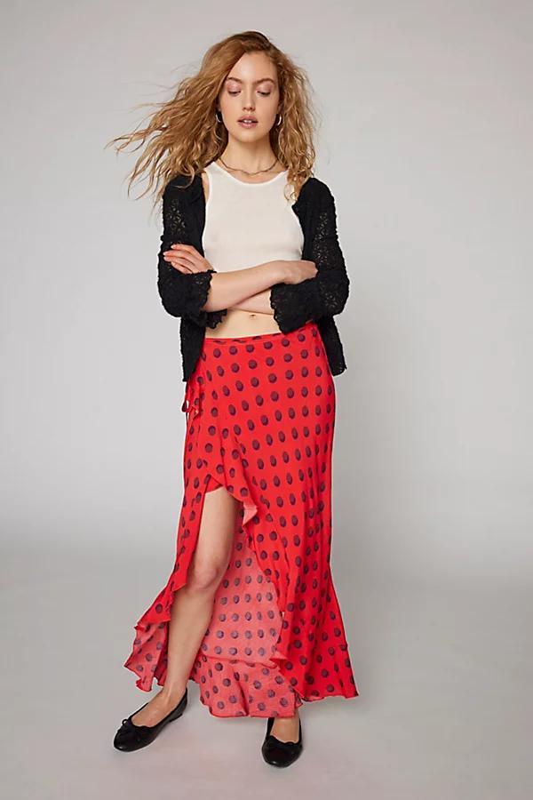 Kimchi Blue Crishell Ruffle Wrap Maxi Skirt Womens at Urban Outfitters Product Image