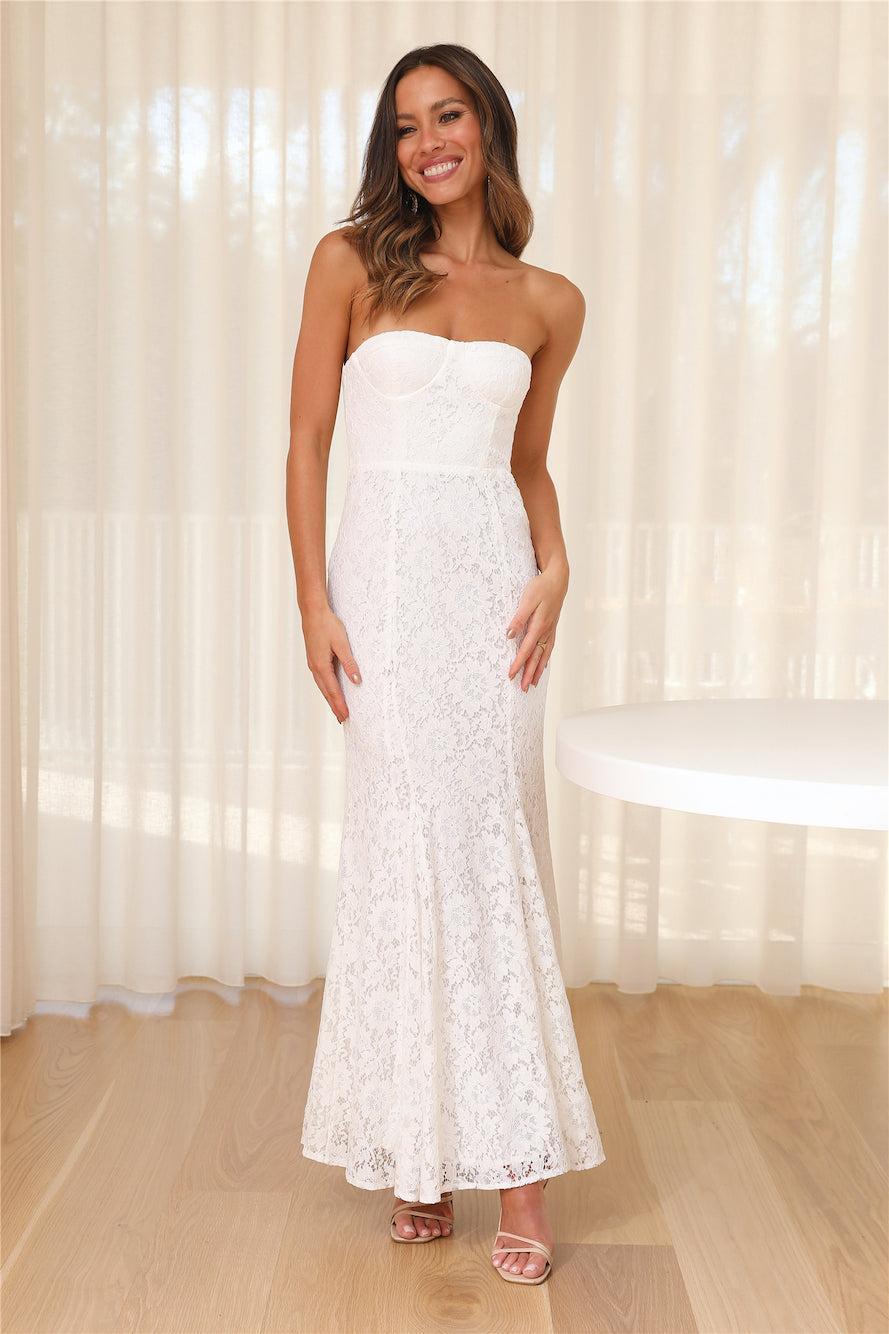 Lace Vacation Maxi Dress White Product Image