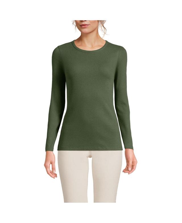 Lands End Womens Long Sleeve Micro Rib T-Shirt Product Image