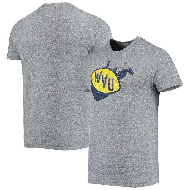 Mens Champion Heathered Charcoal West Virginia Mountaineers Vault Logo Tri-Blend T-Shirt Product Image