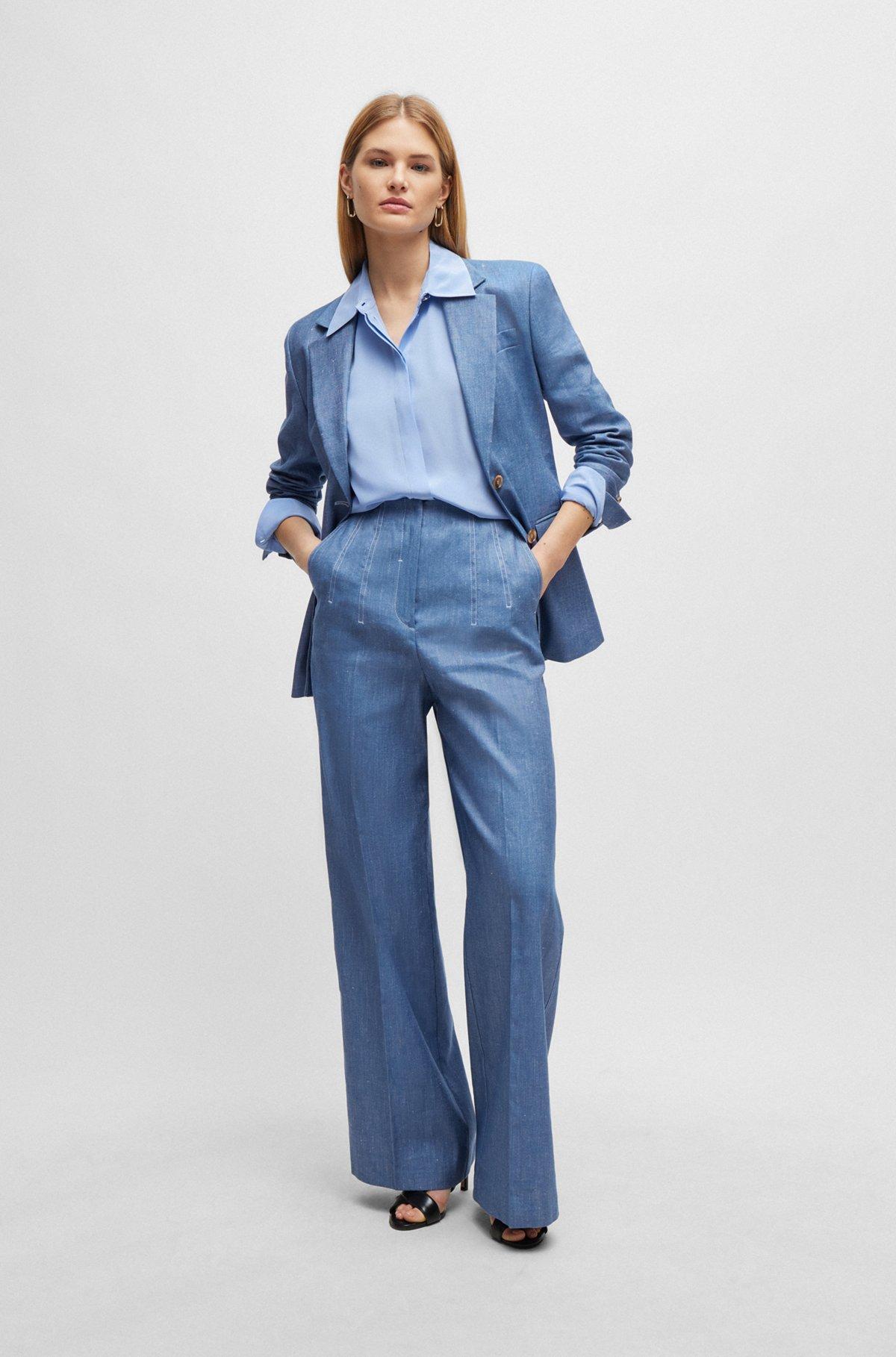 Relaxed-fit trousers in linen, cotton and stretch Product Image