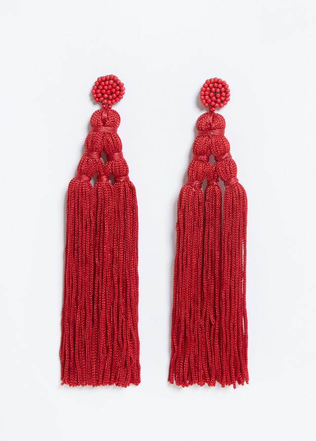 Plus Size Tassel And Bead Earrings, - Ashley Stewart Product Image