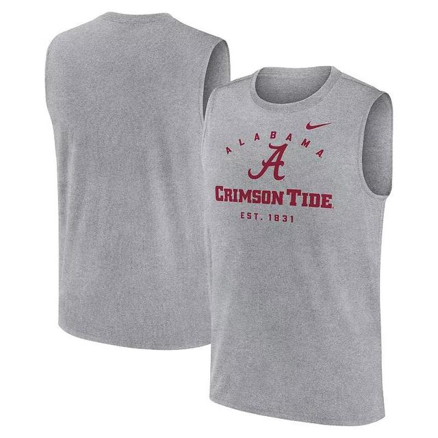 Mens Nike Heather Gray Alabama Crimson Tide Primetime Legend Lock Up Performance Muscle Tank Top Product Image