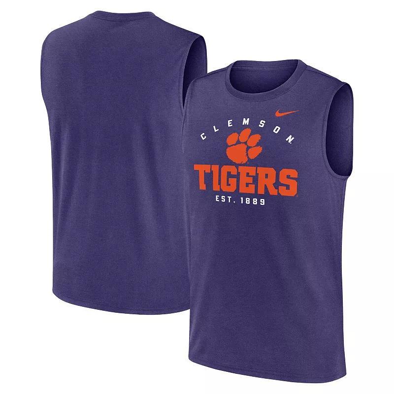 Mens Nike Clemson Tigers Primetime Legend Lock Up Performance Muscle Tank Top Product Image