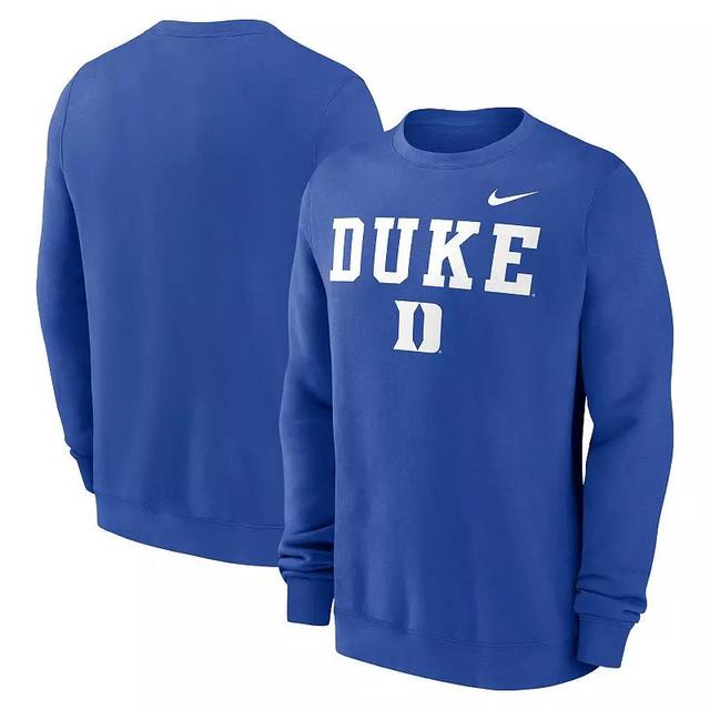 Mens Nike Royal Duke Devils Primetime Primary Stack Pullover Sweatshirt Product Image