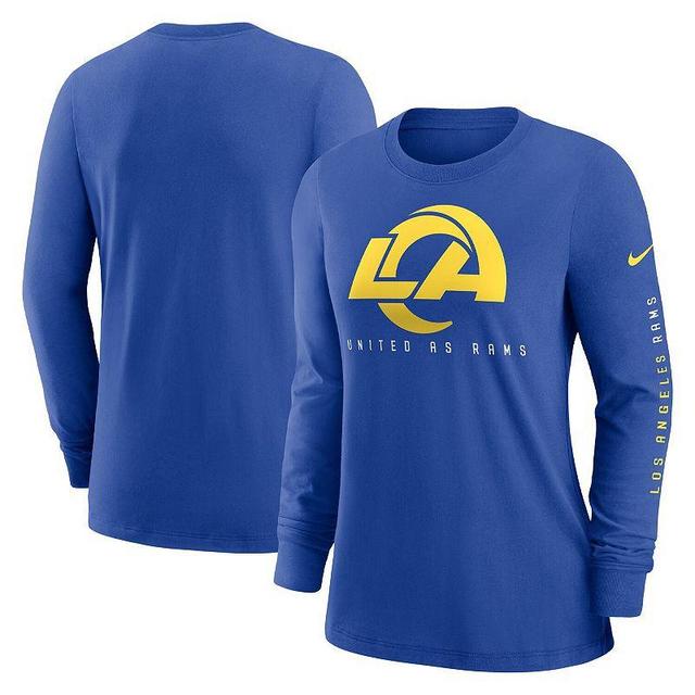 Womens Nike Royal Los Angeles Rams Prime Split Long Sleeve T-shirt Product Image