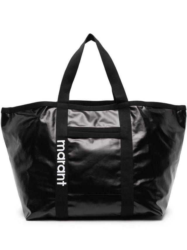 ISABEL MARANT Darwen Logo-embroidered Tote Bag In Black Product Image