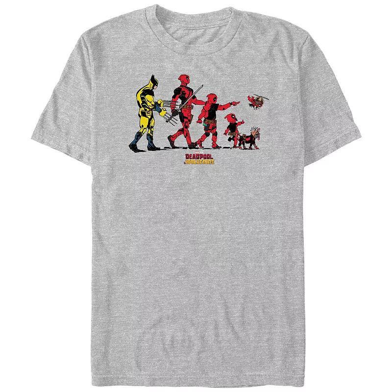 Mens Marvel Deadpool And Wolverine Family Walk Graphic Tee Athletic Grey Product Image