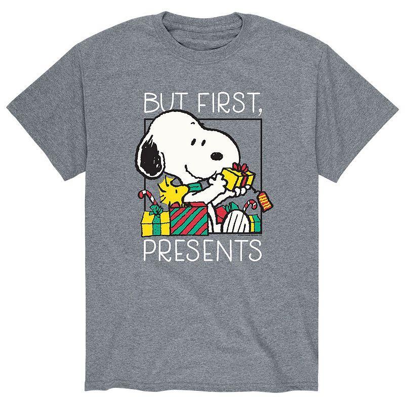 Mens Peanuts Presents First Tee Athletic Grey Product Image