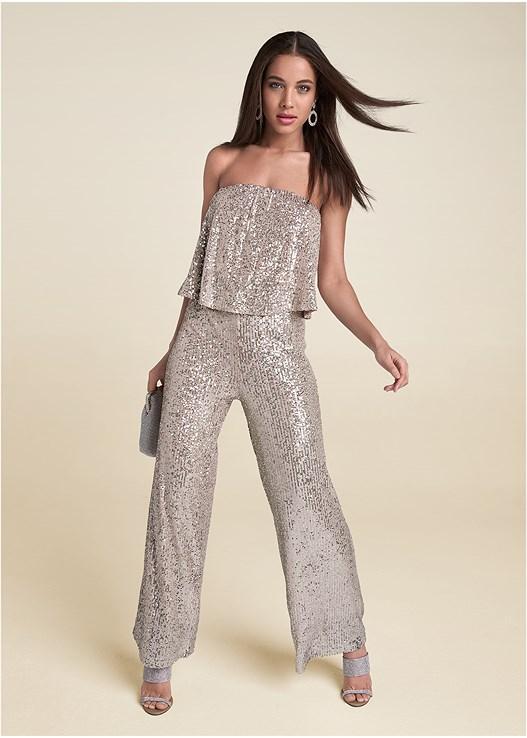 Strapless Sequin Jumpsuit Product Image