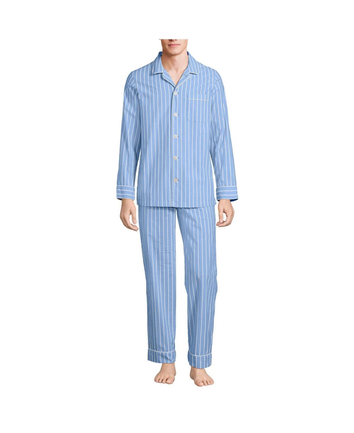 Mens Lands End Essential Long Sleeve Top & Pants Pajama Set Product Image