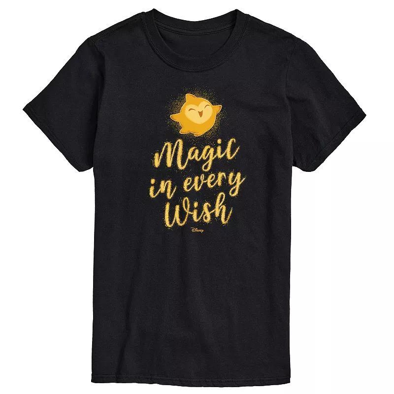 Disneys Wish Big & Tall Magic In every Wish Graphic Tee, Mens Black Product Image