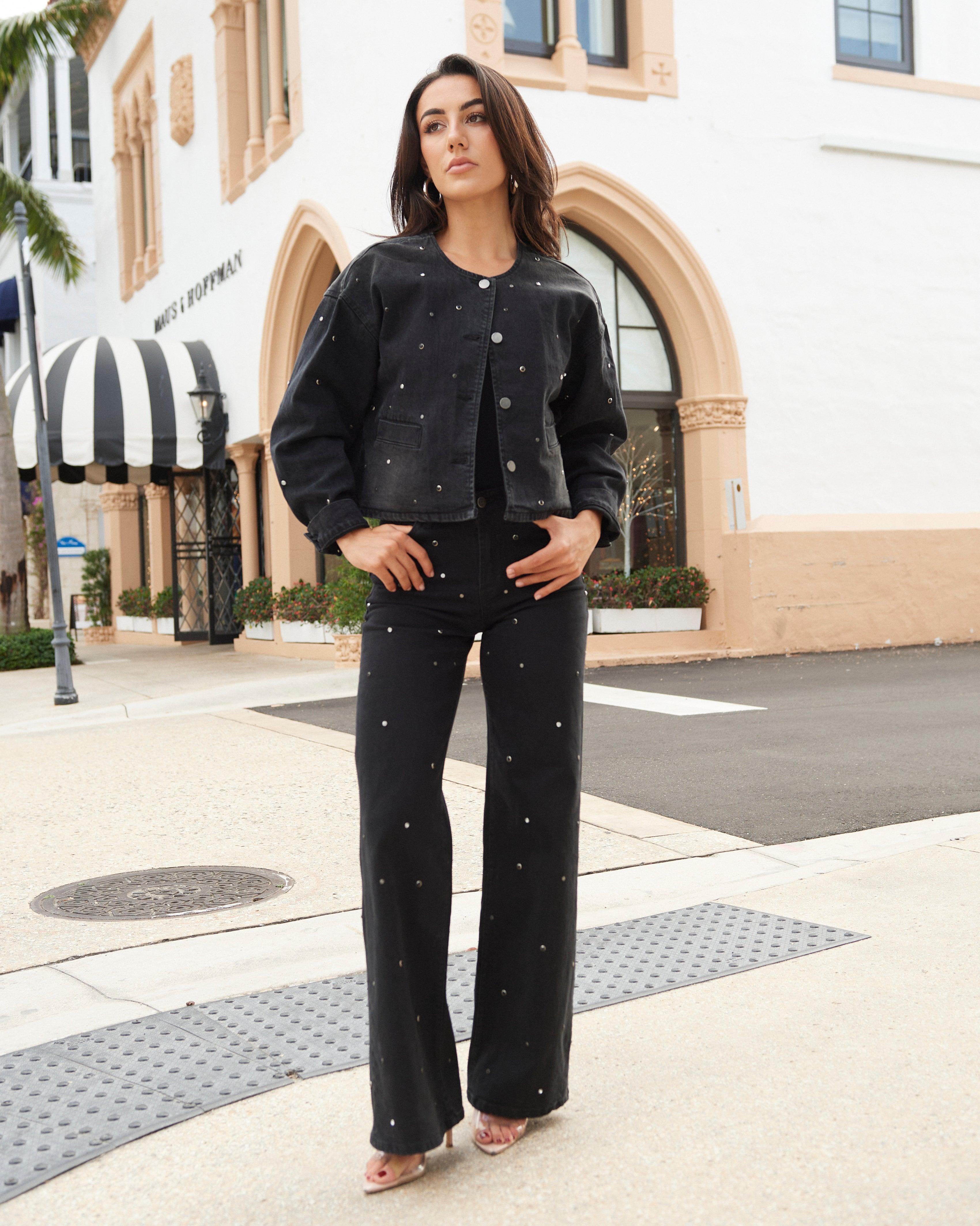 Denver HR Wide Leg Grommet Jeans Product Image