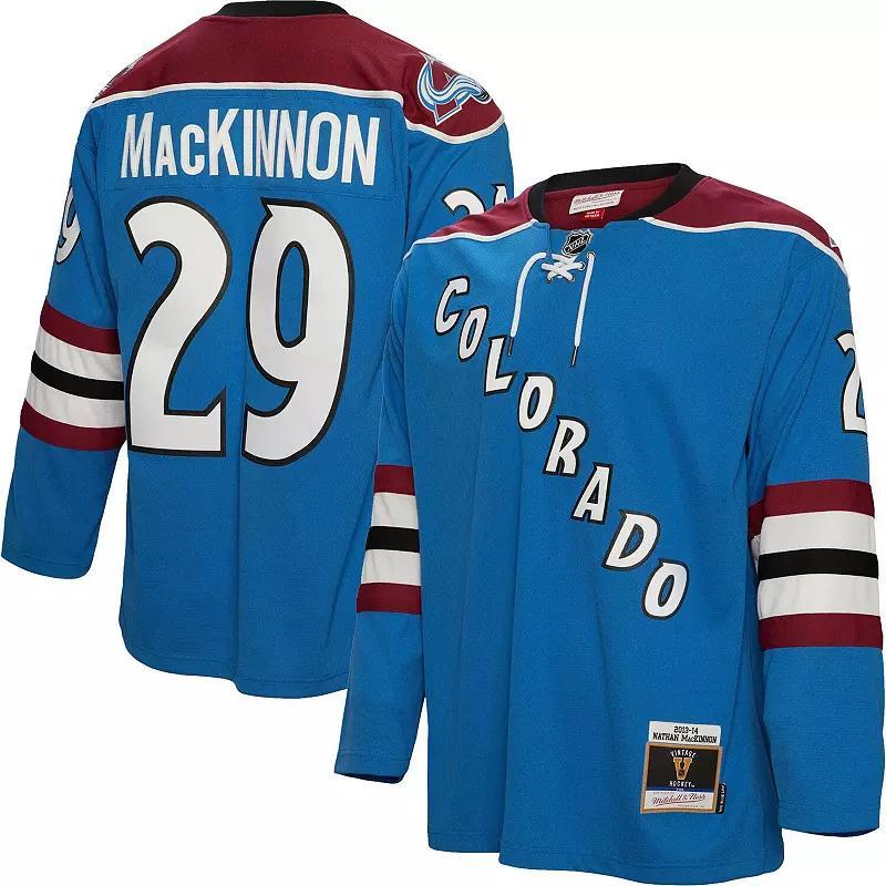 Mens Mitchell & Ness Nathan MacKinnon Blue Colorado Avalanche Big & Tall 2013 Blue Line Player Jersey Product Image