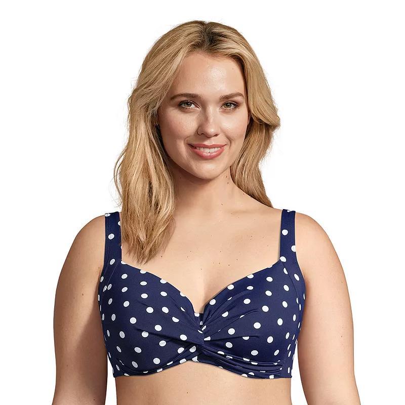 Plus Size Lands End Womens Twist-Front Underwire DDD-Cup Bikini Top Product Image