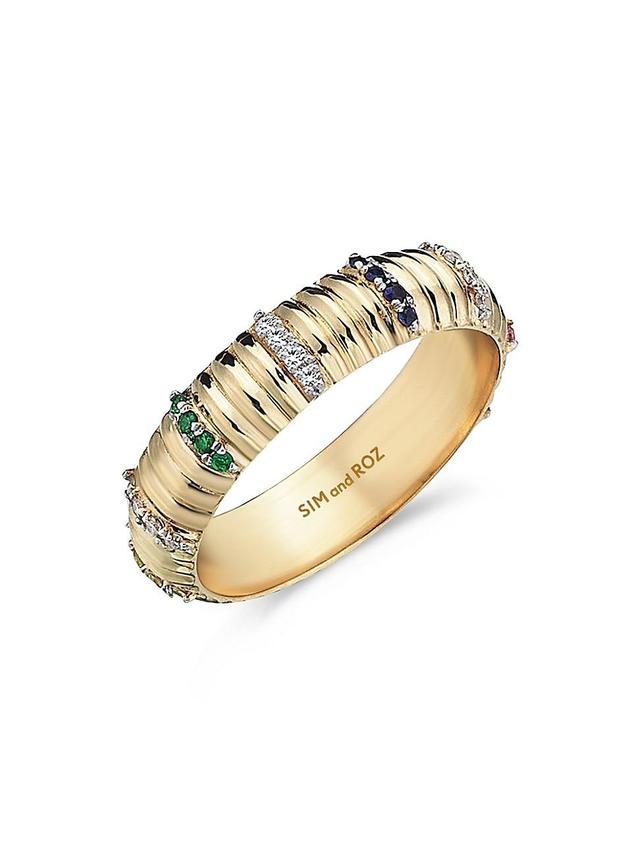 Womens Connected Rainbow Movement 14K Yellow Gold & Multi-Stone Ring Product Image