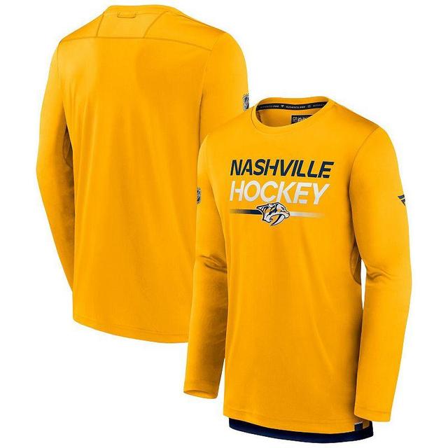 Mens Fanatics Branded Gold Nashville Predators Authentic Pro Long Sleeve T-Shirt Product Image