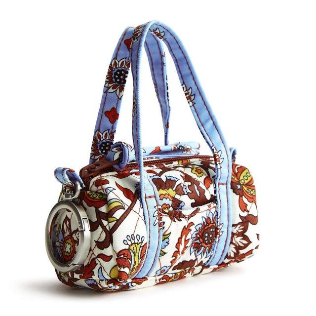 Vera Bradley Original Duffel Bag Charm Keychain Women in Marrakesh Vines Cream Brown/White Product Image