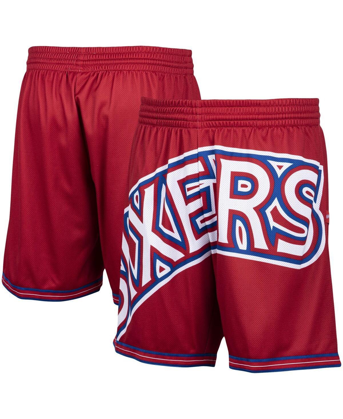 Mens Red Philadelphia 76ers Hardwood Classics Big Face 2.0 Shorts Product Image