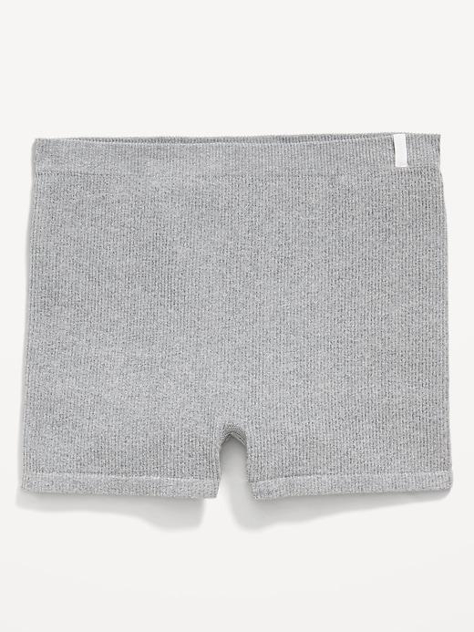 Mid-Rise Seamless Ribbed Boyshort Underwear Product Image