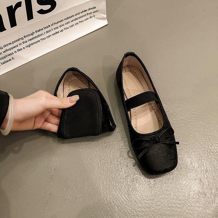 Square Toe Bow Mary Jane Ballet Flats product image