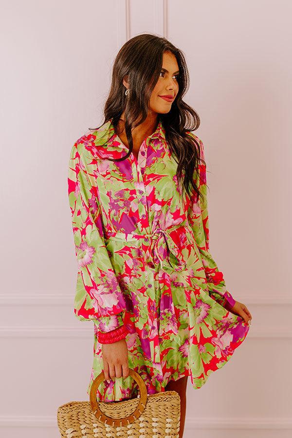 Aloha Attire Satin Floral Dress Product Image