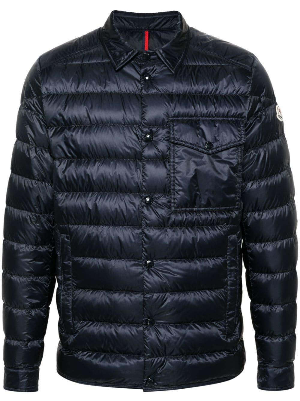 MONCLER Quilted Design Padded Shirt Jacket In Blue Product Image