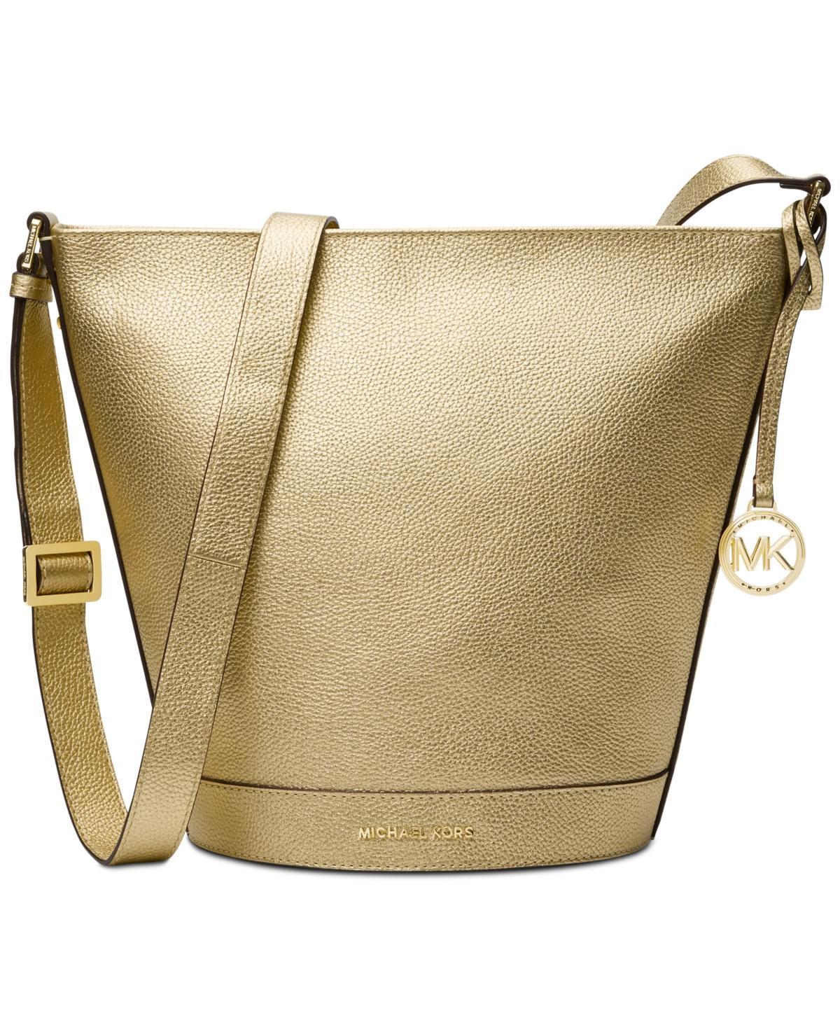 MICHAEL Michael Kors Townsend Medium Top Zip Bucket Messenger (Pale Peanut) Cross Body Handbags Product Image