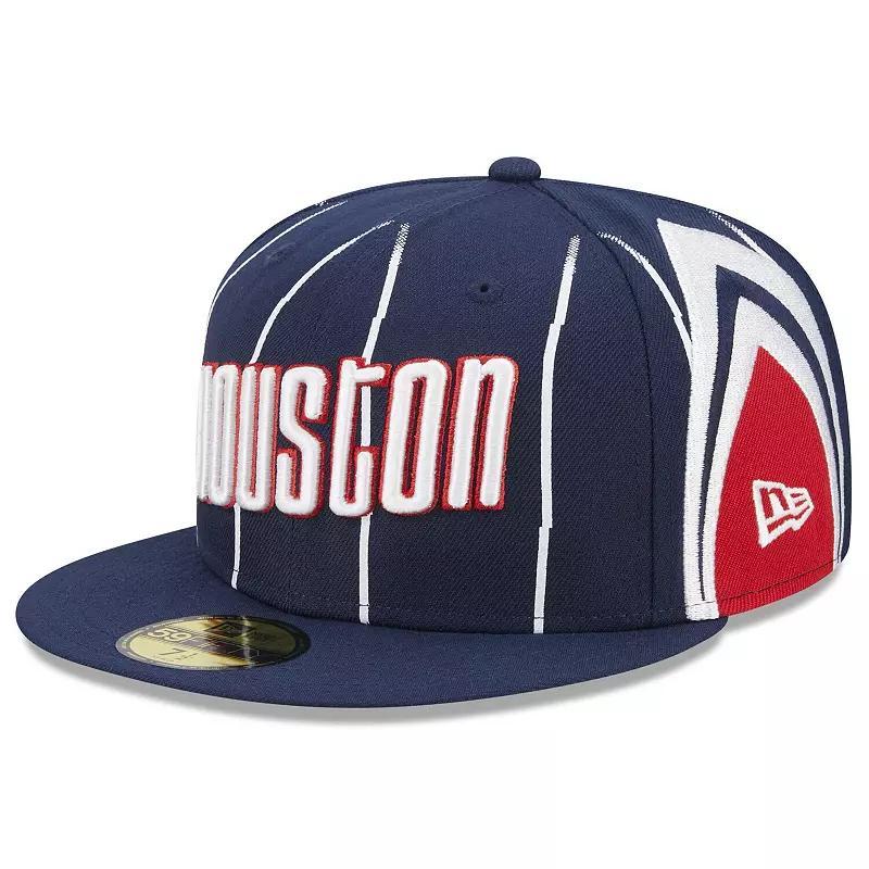 Mens New Era Houston Rockets 2022/23 City Edition Official 59FIFTY Fitted Hat Blue Product Image