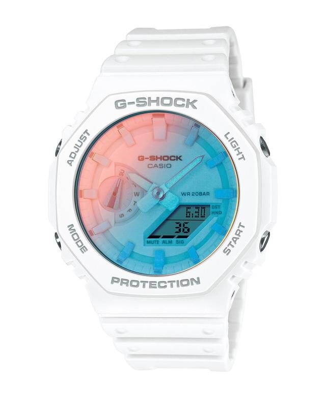 G-Shock Mens Analog Digital White Resin Watch, 45.4mm GA2100TL-7A - White Product Image