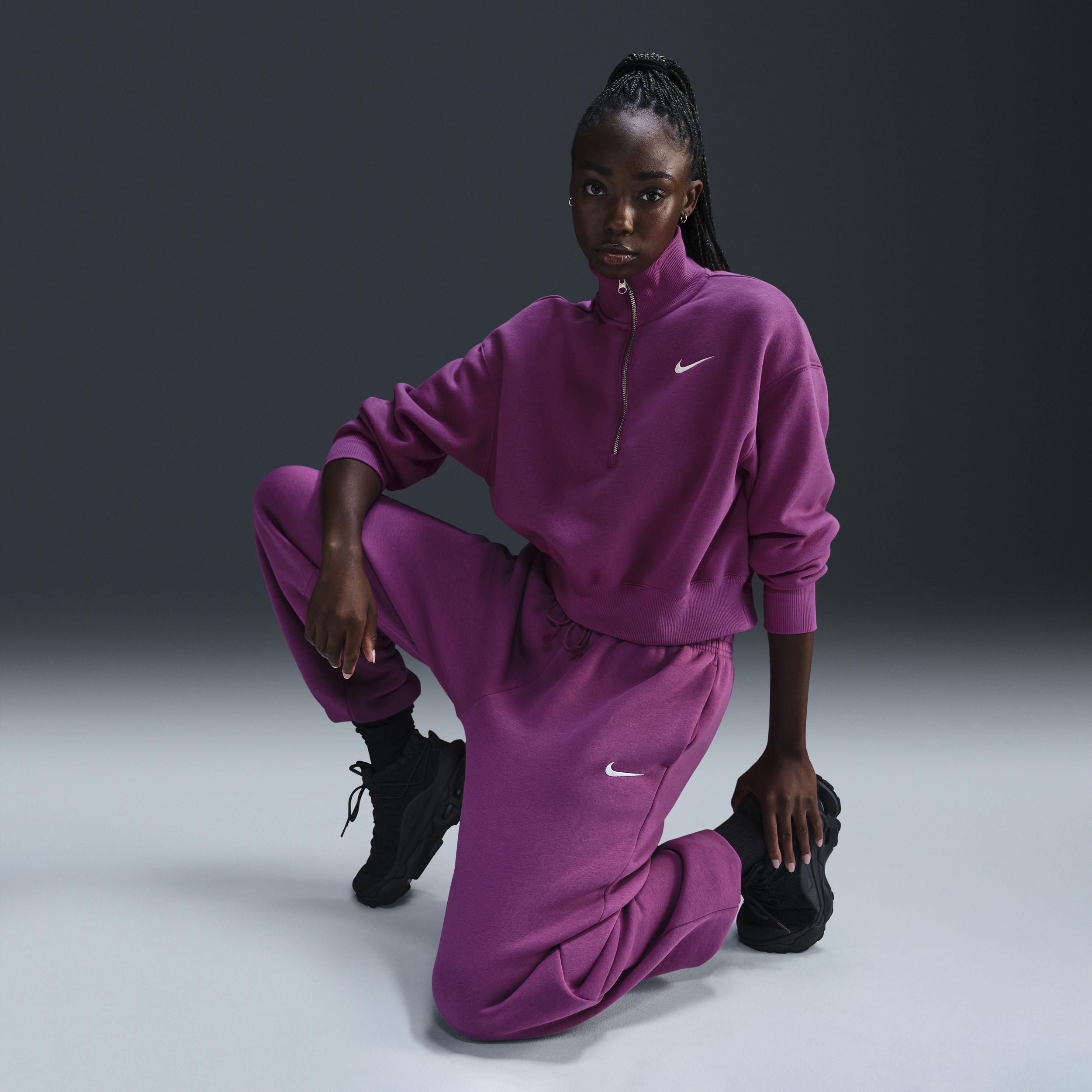 Nike Sportswear Phoenix Fleece Women's 1/2-Zip Cropped Sweatshirt Product Image