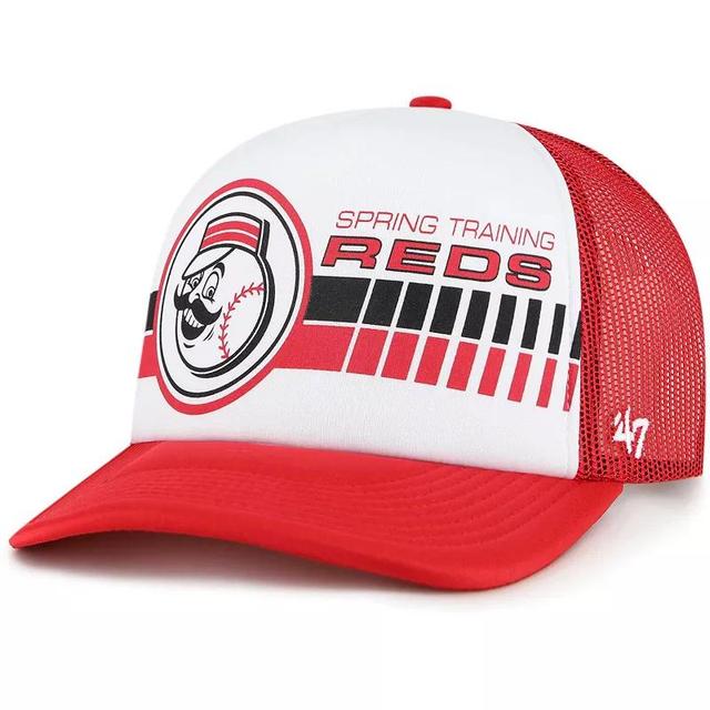 Mens 47 Brand White Cincinnati Reds 2024 Spring Training Foam Trucker Adjustable Hat - White Product Image