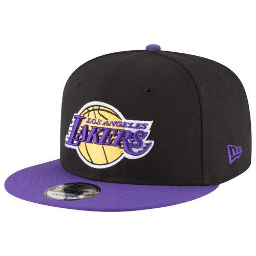 New Era Mens Los Angeles Lakers New Era Lakers QR 2T T/C Snapback - Mens Purple/Yellow Product Image