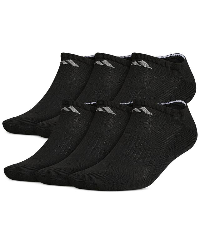 Mens adidas 6-pack Athletic Cushioned No-Show Socks Black Product Image