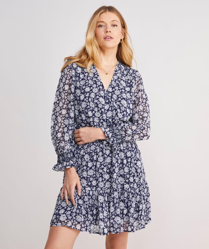 Floral Smocked Wrap Dress Product Image