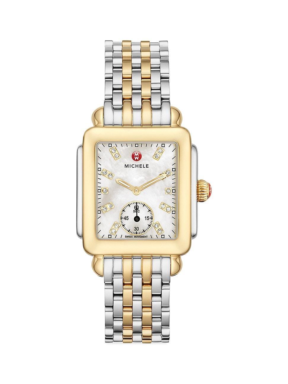 MICHELE Deco Mid Diamond Dial Bracelet Watch, 29mm Product Image