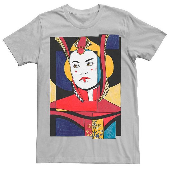 Mens Star Wars Padme Artsy Sketch Poster Tee Navy Grey Product Image