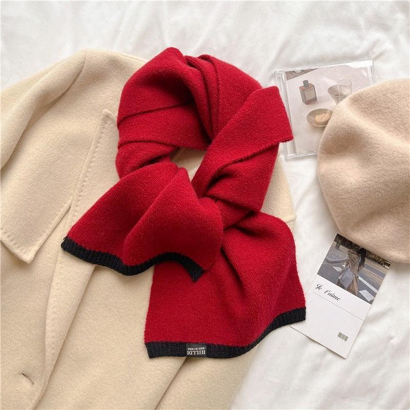 Solid-Colored Warm Cashmere Winter Knitted Scarves Light Brown Product Image