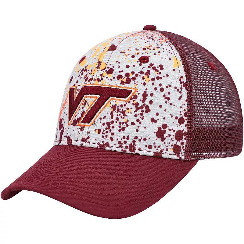 Mens Colosseum  Gray/Maroon Virginia Tech Hokies Love Fern Trucker Snapback Hat Product Image