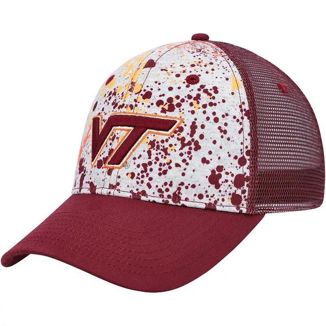 Mens Colosseum Gray/Maroon Virginia Tech Hokies Love Fern Trucker Snapback Hat Product Image