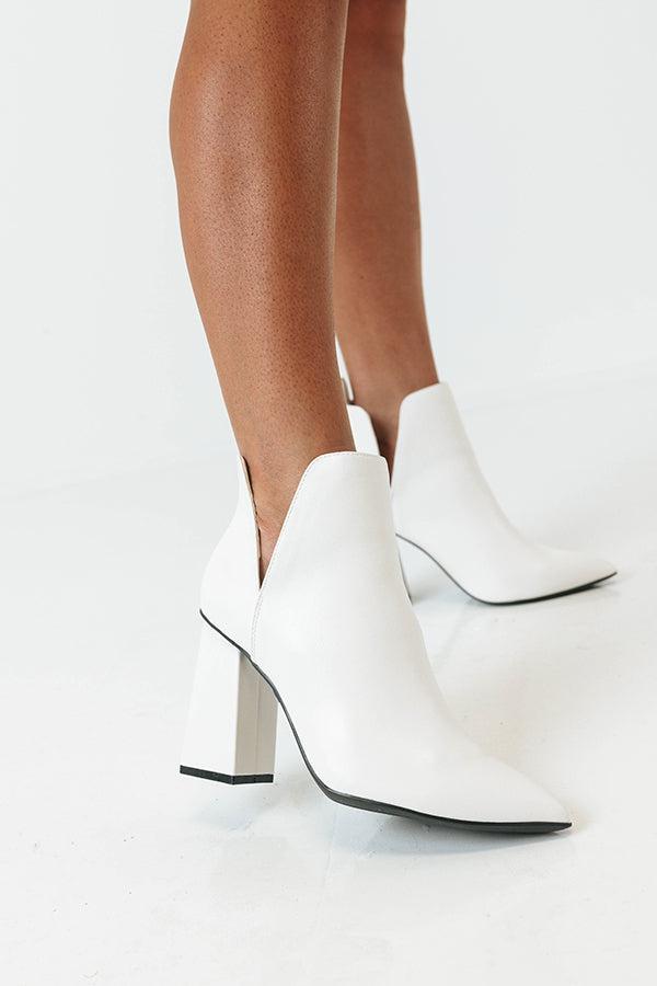 The Sibyl Faux Leather Bootie In Ivory Product Image