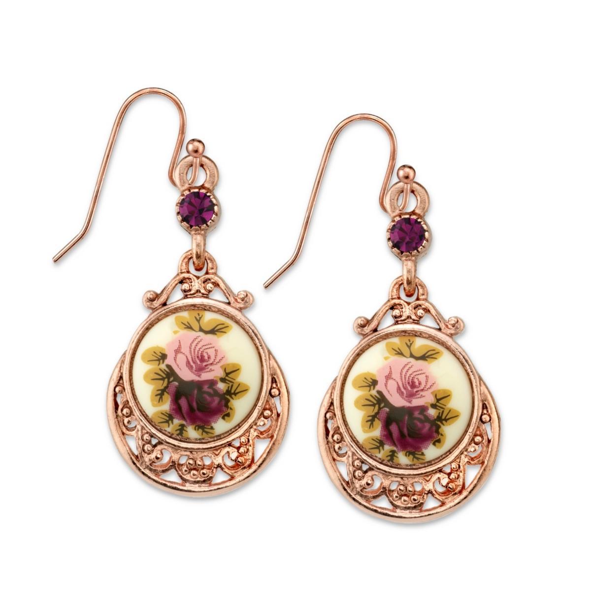 1928 Flower Drop Earrings, Womens, Multicolor Product Image