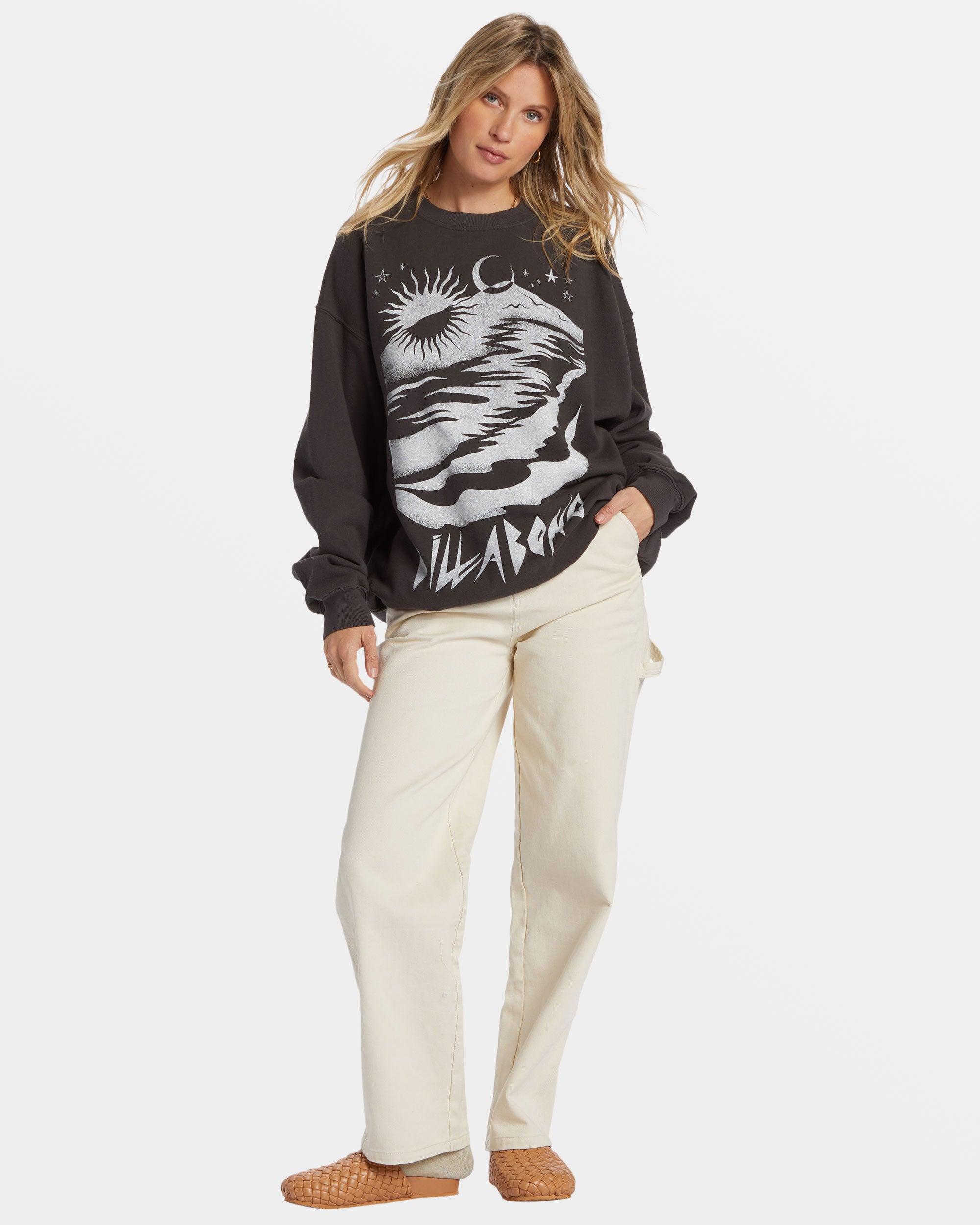 Ride In Oversized Crewneck Sweatshirt - Black Sands Female Product Image